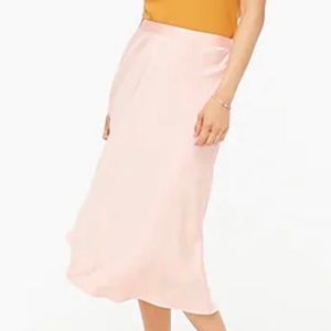 J Crew Satin Crepe Midi Skirt Size Large